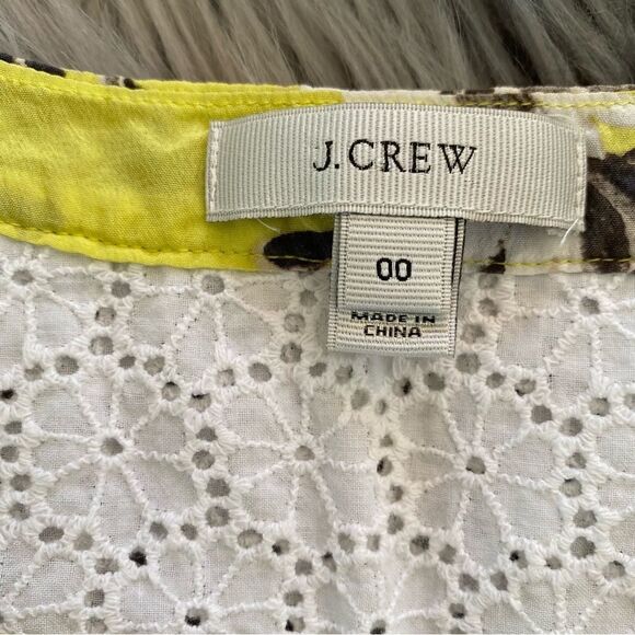 J. Crew Silk crochet Eyelet Spliced Blouse, 00 - Picture 5 of 10